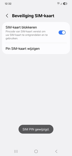 Uw SIM PIN is gewijzigd