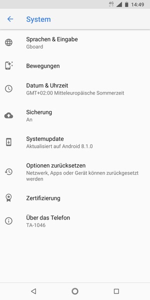 Wählen Sie Systemupdate