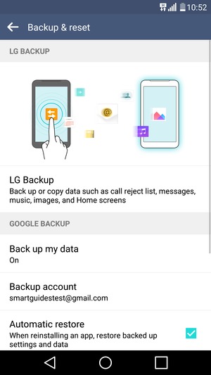 Select Backup account