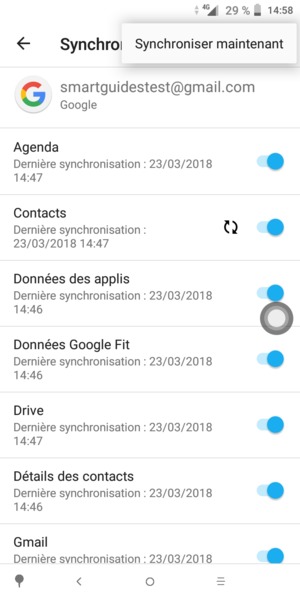 Sélectionnez Synchroniser maintenant 