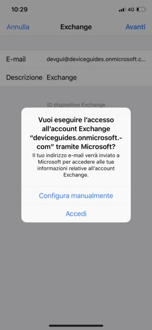 Seleziona Configura manualmente