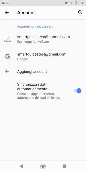 Seleziona il tuo account Google
