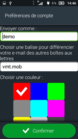 Donnez un nom à votre compte et saisissez votre nom. Sélectionnez Confirmer