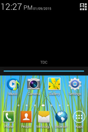 Slide down the top menu