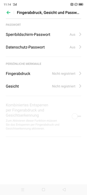 Wählen Sie Sperrbildschirm-Passwort