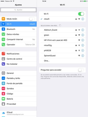 Ahora está conectado a la red Wi-Fi