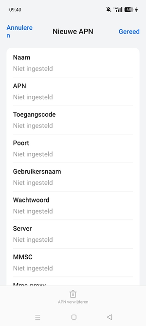 Voer internetgegevens in