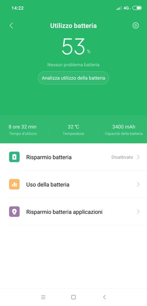 Seleziona Risparmio batteria