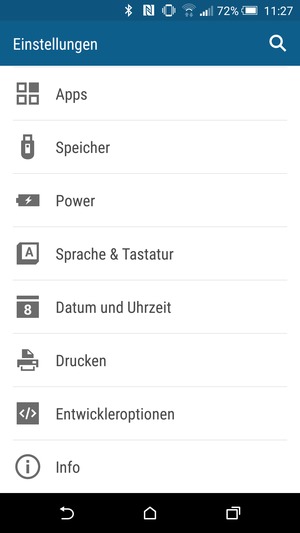 Scrollen Sie und wählen Sie Info