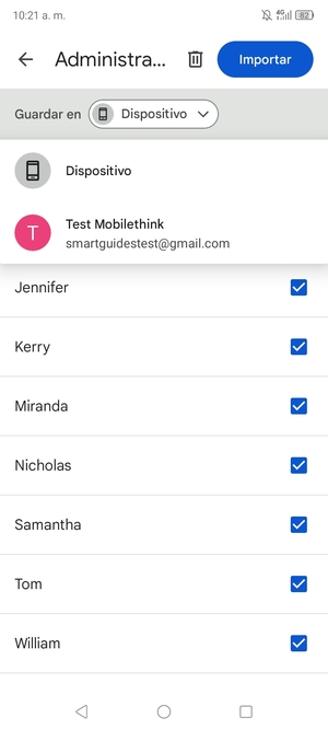 Seleccione su cuenta Google