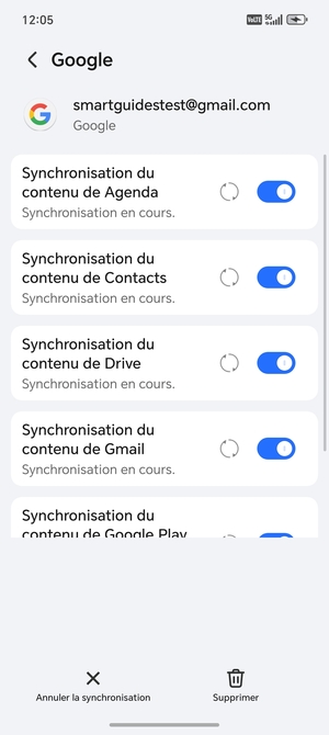 Vos informations seront synchronisées