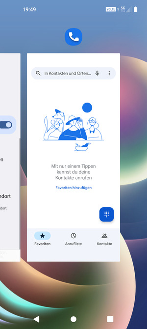 Apps nach oben streifen, um sie zu schliessen