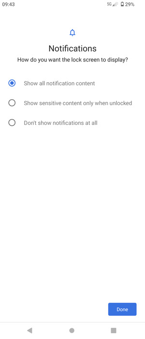 Select your preferred option and select Done