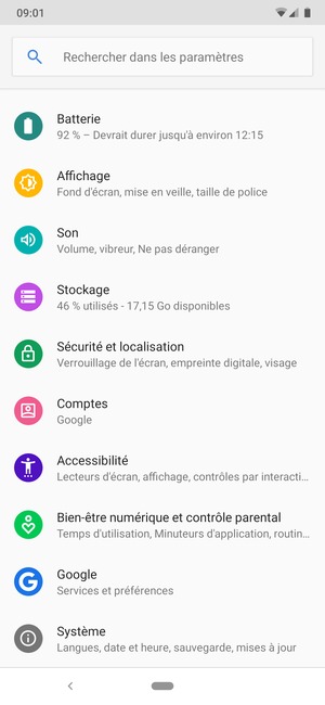 Faites défiler et sélectionnez Sécurité et localisation