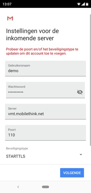 Selecteer Beveiligingstype