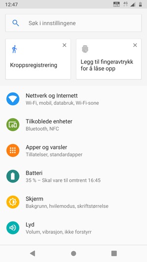 Velg Nettverk og Internett