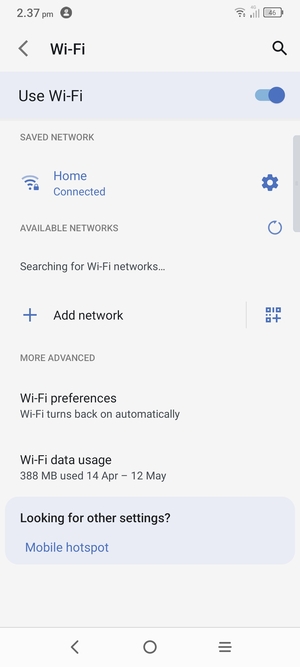 You are now connected to the Wi-Fi network