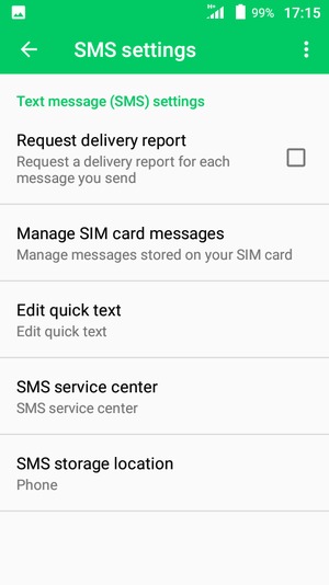Select SMS service center