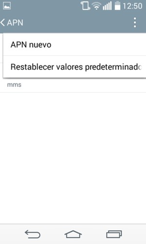 Seleccione Restablecer valores predeterminados