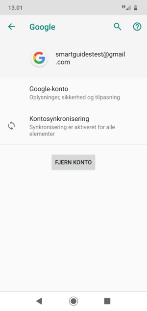 Vælg Kontosynkronisering