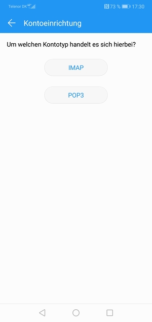 Wählen Sie IMAP oder POP3