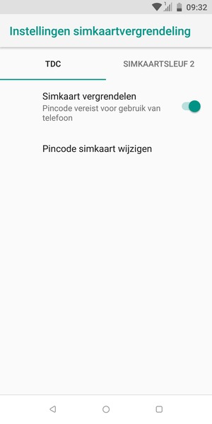 Selecteer Pincode simkaart wijzigen