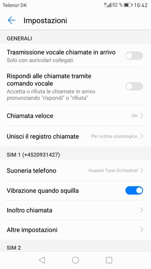 Scorri fino a SIM 1 o SIM 2 e seleziona Altre impostazioni