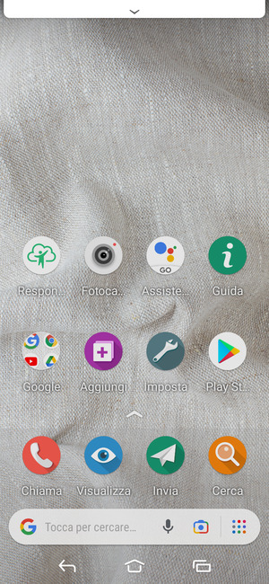 Scorri verso il basso il menu in alto