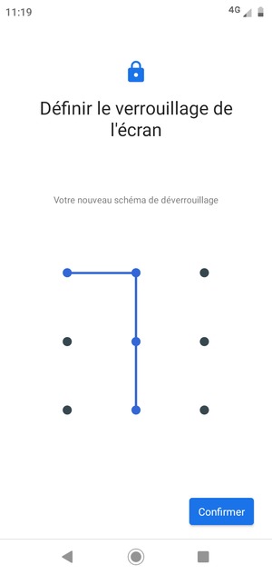 Dessinez de nouveau le schéma de déverrouillage et sélectionnez Confirmer