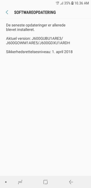 Hvis din telefon er opdateret, vil du se følgende skærmbillede