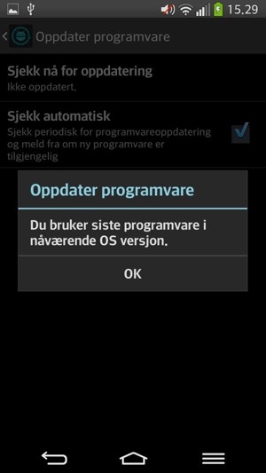 Hvis telefonen din er oppdatert, velg OK