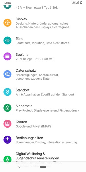Scrollen Sie und wählen Sie Standort