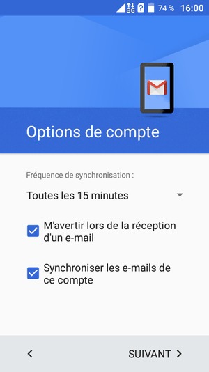 Sélectionnez SUIVANT