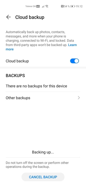 Wait for the backup to finish