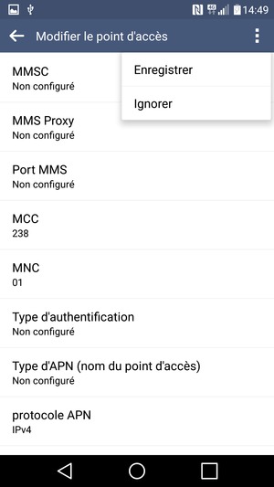 Sélectionnez le bouton du Menu puis Enregistrer
