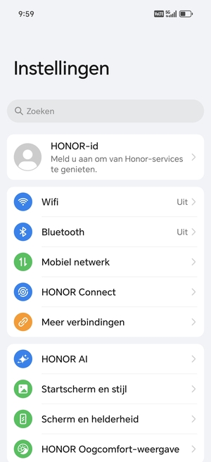 Selecteer Wifi