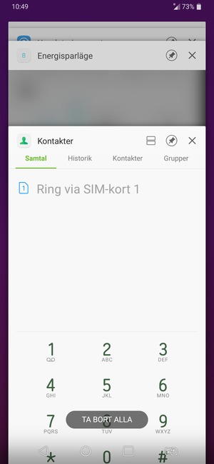 Välj TA BORT ALLA för att stänga alla appar som körs