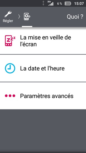 Faites défiler et sélectionnez Paramètres avancés