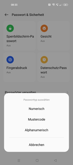 Wählen Sie Mustercode
