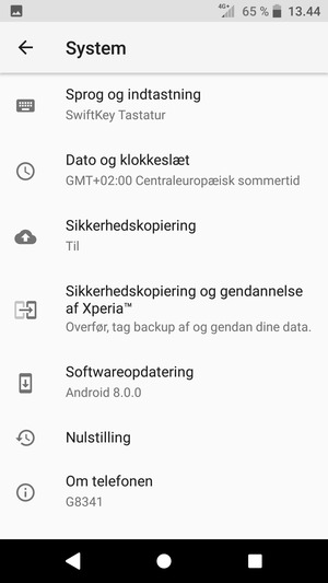 Vælg Softwareopdatering