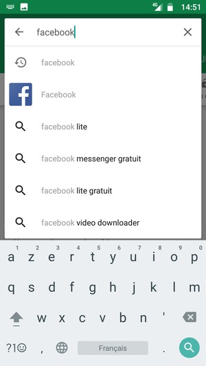 Saisissez le nom de l'appli et sélectionnez Rechercher
