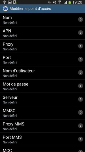 Saisissez les informations MMS