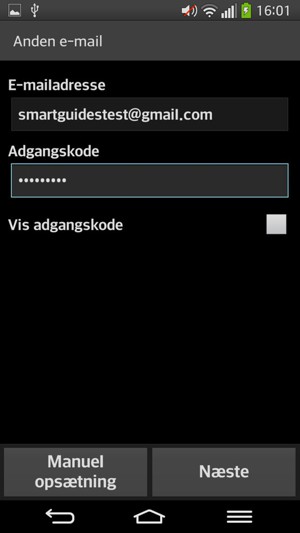 Indtast din E-mailadresse og din Adgangskode . Vælg Næste
