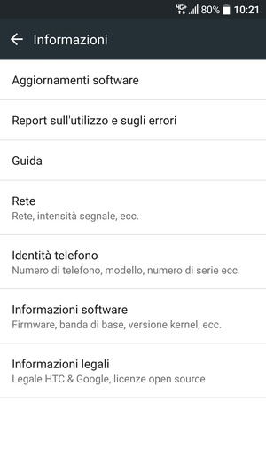 Seleziona Aggiornamenti software