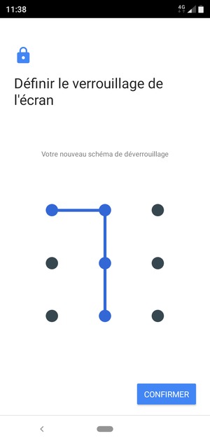 Dessinez de nouveau le schéma de déverrouillage et sélectionnez CONFIRMER