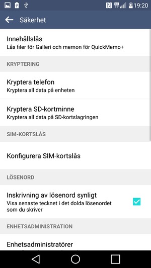 Välj Konfigurera SIM-kortslås
