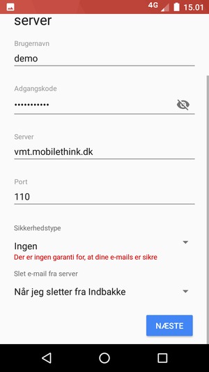 Scroll ned og vælg NÆSTE
