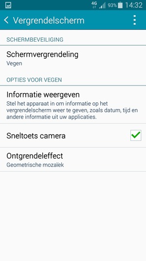 Selecteer Schermvergrendeling