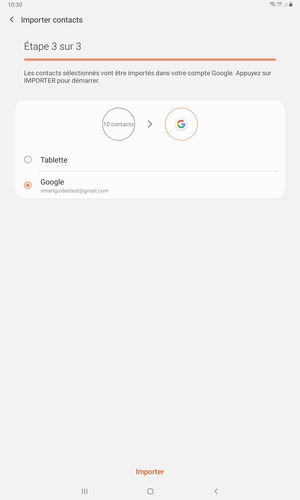 Sélectionnez Importer