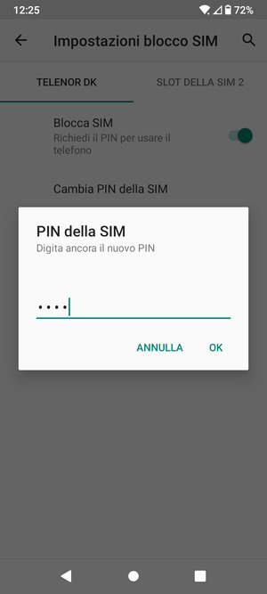 Conferma il nuovo PIN della SIM e seleziona OK
